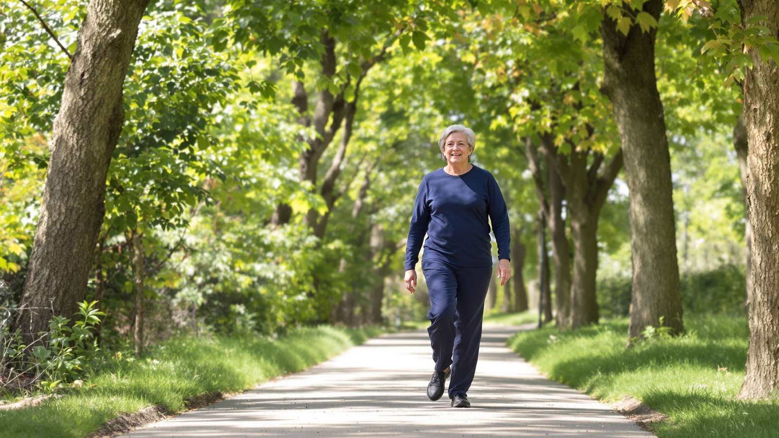 An older adult on a brisk outdoor walk during GLP-1 treatment